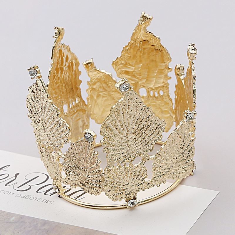 Suministros de decoración para fiesta de aleación de hoja dorada, tocados de novia（26#）