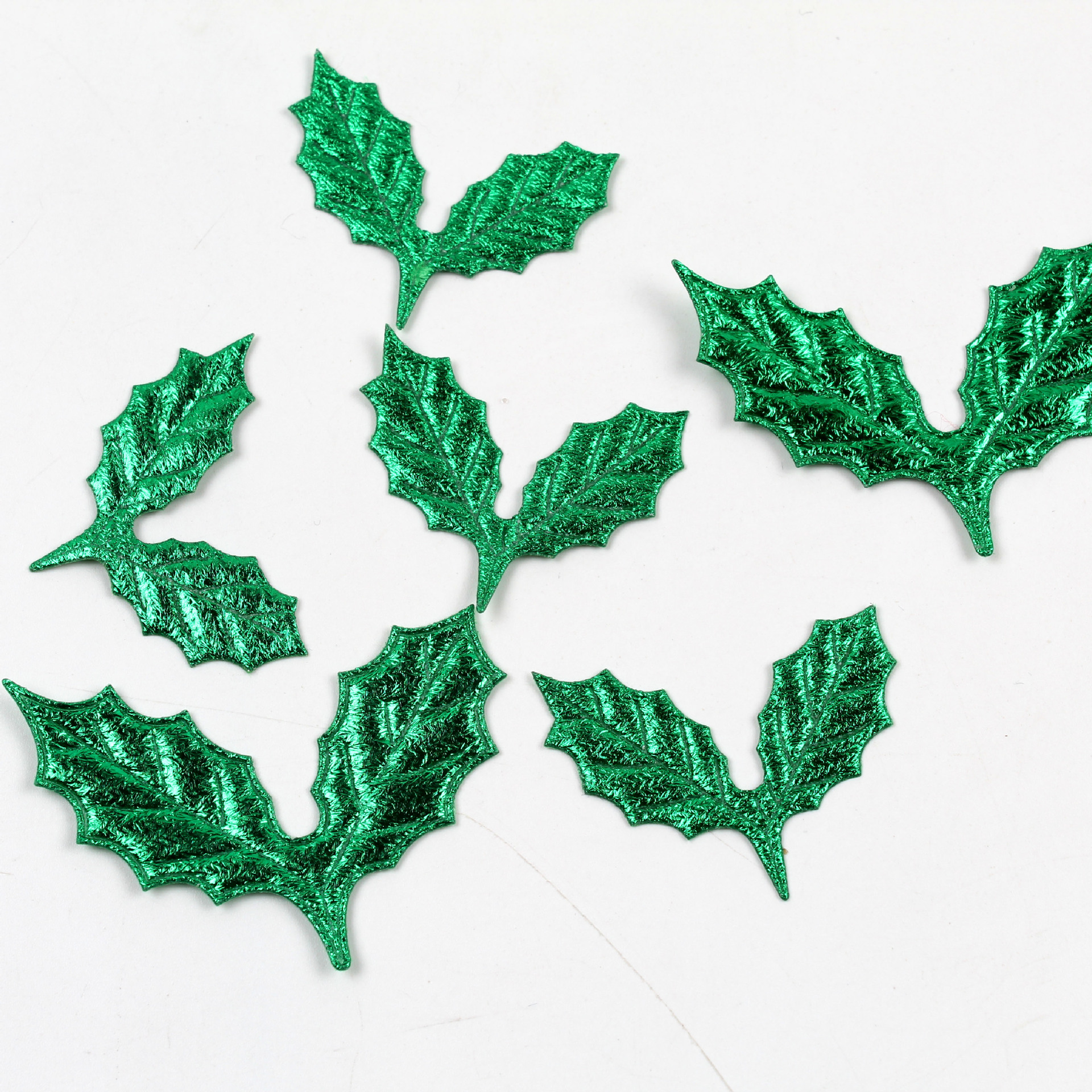 Accesorios Decorativos Navideños de Tela Metalizada - Hojas, Adornos para Árbol y Diademas | Material para Manualidades-ywys