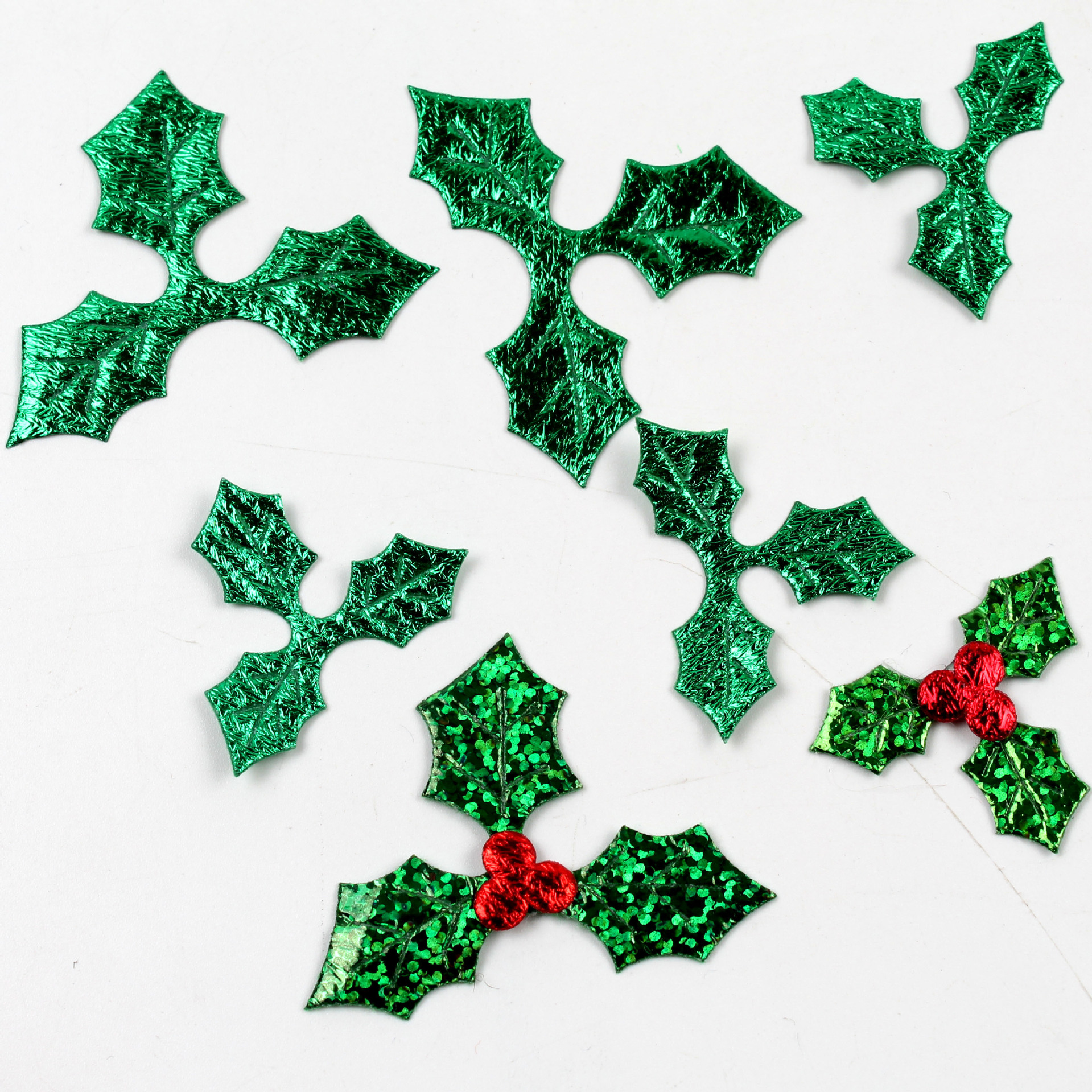 Accesorios Decorativos Navideños de Tela Metalizada - Hojas, Adornos para Árbol y Diademas | Material para Manualidades-ywys