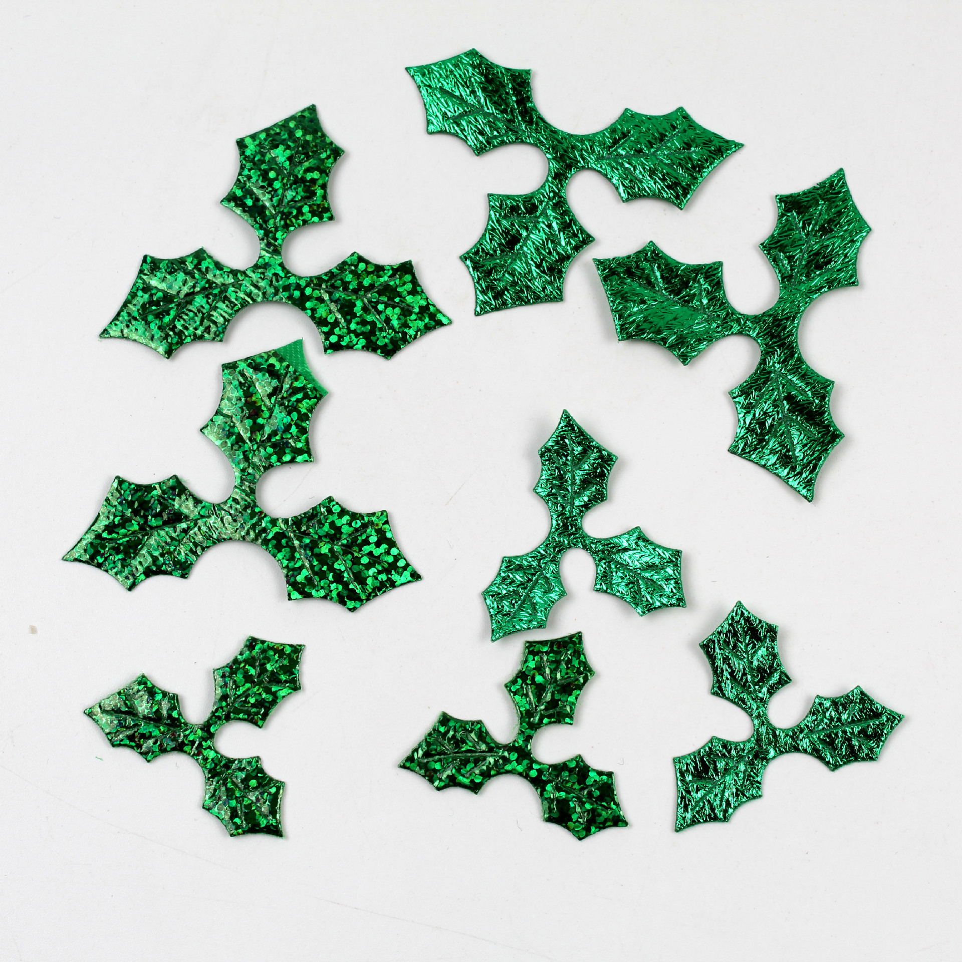 Accesorios Decorativos Navideños de Tela Metalizada - Hojas, Adornos para Árbol y Diademas | Material para Manualidades-ywys