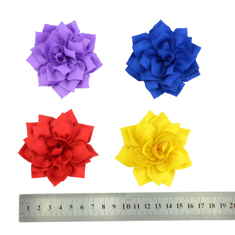 Flores de loto multicapa con puntas - Flores de tela para accesorios infantiles - Proveedor mayorista de exportación-ywys