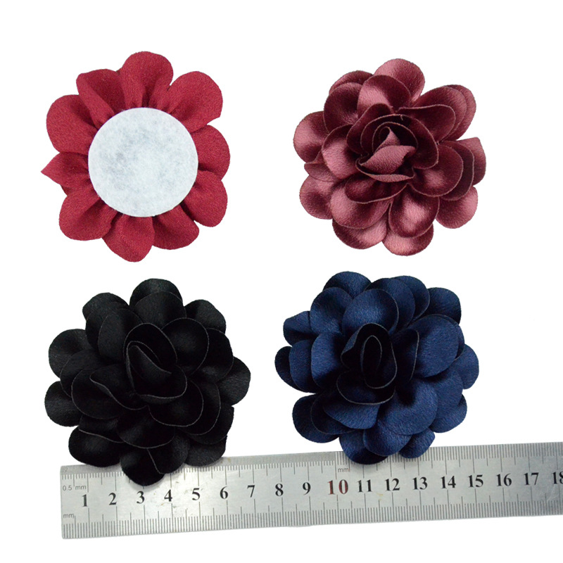 Flores de satén brillante 7CM - Flores para accesorios de pelo, calzado y moda - Proveedor mayorista