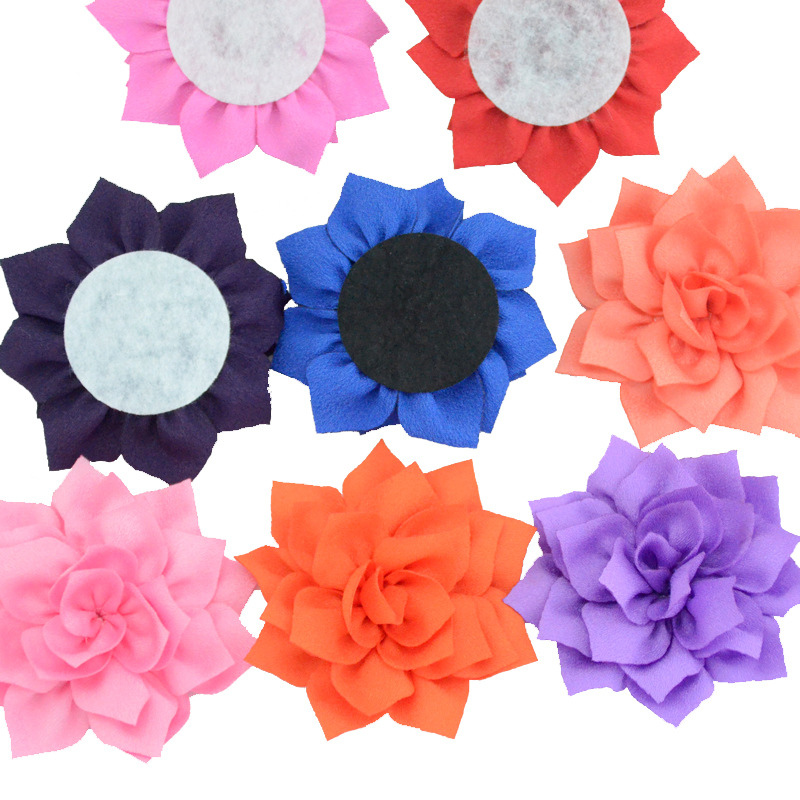 Flores de loto multicapa con puntas - Flores de tela para accesorios infantiles - Proveedor mayorista de exportación-ywys