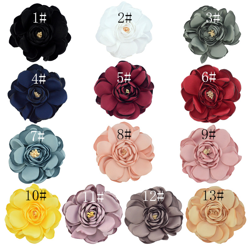 Flores infantiles con bordes quemados - Rosas 3D con núcleo para accesorios de pelo y calzado - Proveedor mayorista-ywys