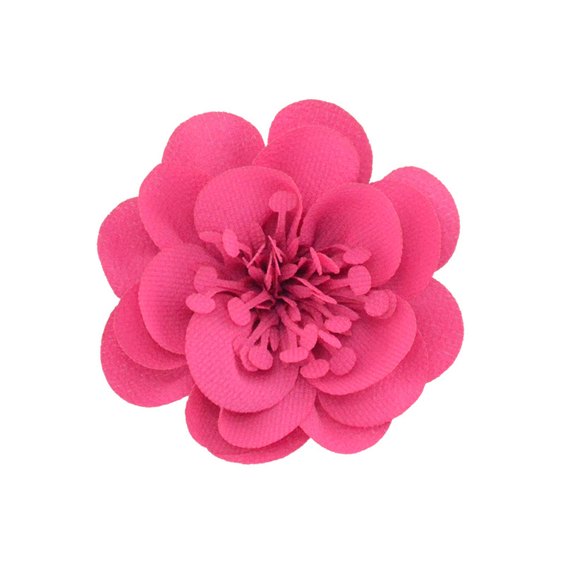 Flores de gasa con pistilo (7cm) para accesorios infantiles - Diademas, broches y decoración textil - Venta al por mayor-ywys