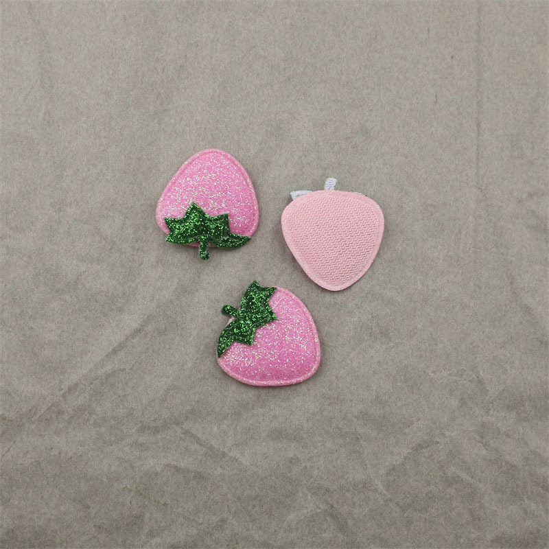 Fresas Brillantes de 2.5cm con Purpurina - Componentes para Fabricación de Accesorios de Pelo, Ropa y Juguetes - Proveedor Mayorista