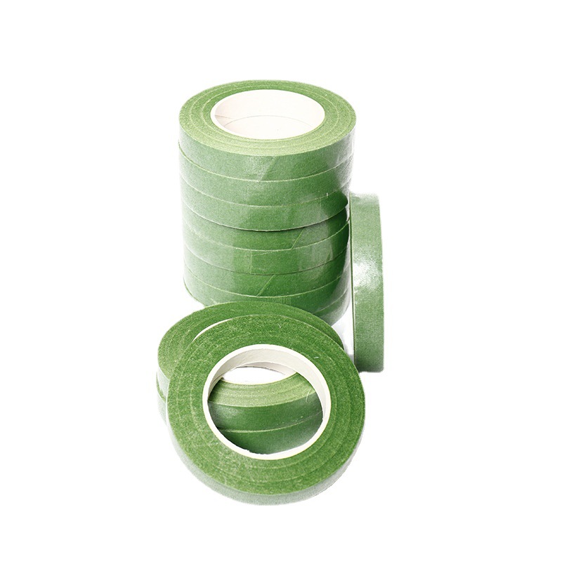 Lote 200 Rollos - Cinta Flores Papel 1.2cm x 27m (Verde Estándar) - Núcleo Desgarrable | +IVA/Fábrica-ywys