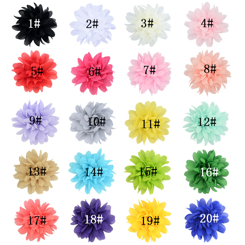 Flores de gasa de 8cm para manualidades - Accesorios infantiles para pelo, sombreros y calzado - Mayorista de flores de tela-ywys