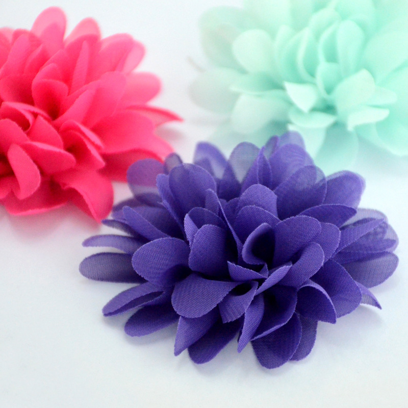 Flores de gasa de 8cm para manualidades - Accesorios infantiles para pelo, sombreros y calzado - Mayorista de flores de tela-ywys