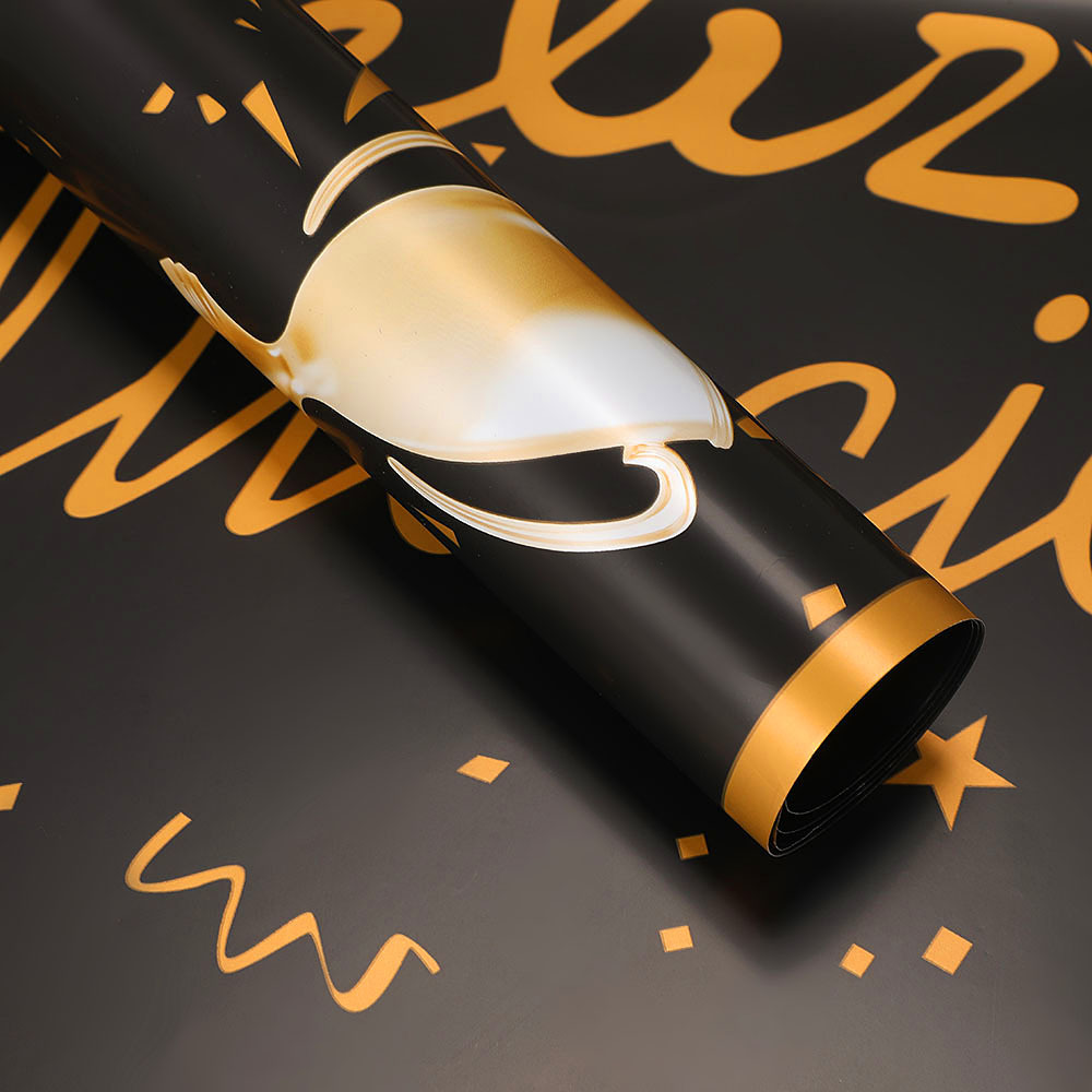 Papel para Flores 'Nosa' con Borde Dorado - Estilo Europeo/Americano Moderno - Papel Impermeable de Lujo para Floristerías y Eventos - Venta al por Mayor