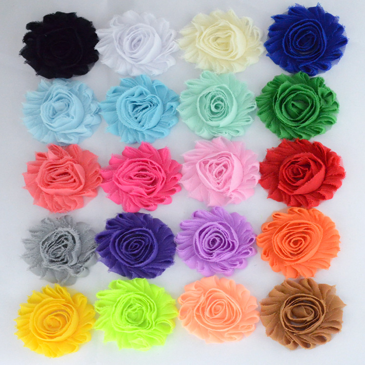 Flores de gasa estilo vintage shabby (2.5 pulgadas) - Para accesorios infantiles, diademas y decoración de calzado - Venta por mayoreo -ywys