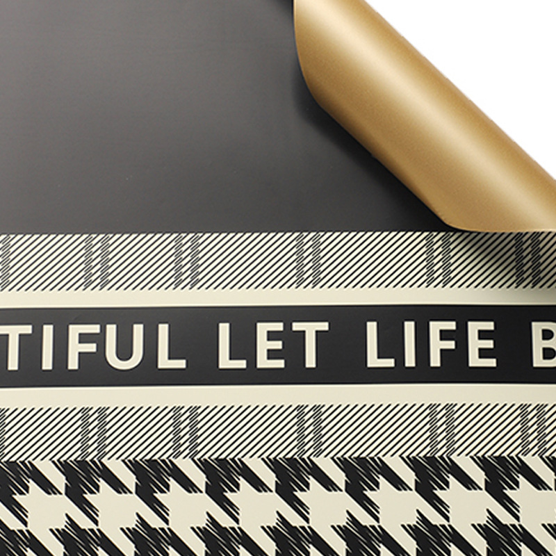 Papel para Envolver Flores a Prueba de Agua de Alta Resistencia, Estampado de Pata de Gallo - Ideal para Floristerías y Mayoristas