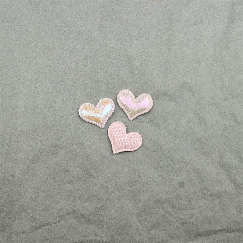 Corazones de Pana Brillante de 2.5cm con Estampado - Componentes para Fabricación de Accesorios de Pelo y Manualidades - Proveedor Mayorista