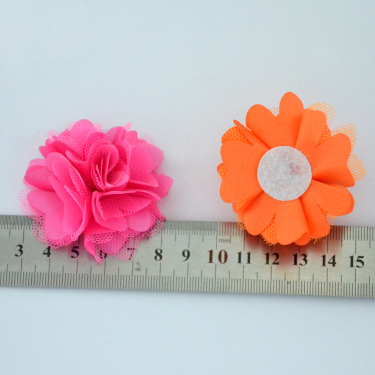 Flores de Satén y Gasas de 5cm - 100% Color Sólido - Para Accesorios Infantiles, Diademas, Broches y Decoración de Calzado - Mayorista-ywys