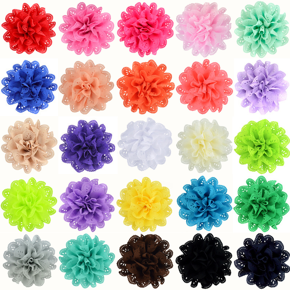Flores de gasa calada 10CM - Diseño minimalista para accesorios infantiles - Proveedor mayorista europeo-ywys