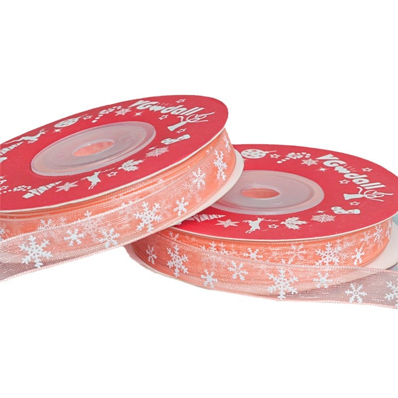 Cinta de Tul Transparente Navideña de 1cm - Decoración para Regalos y Flores - Proveedor Mayorista