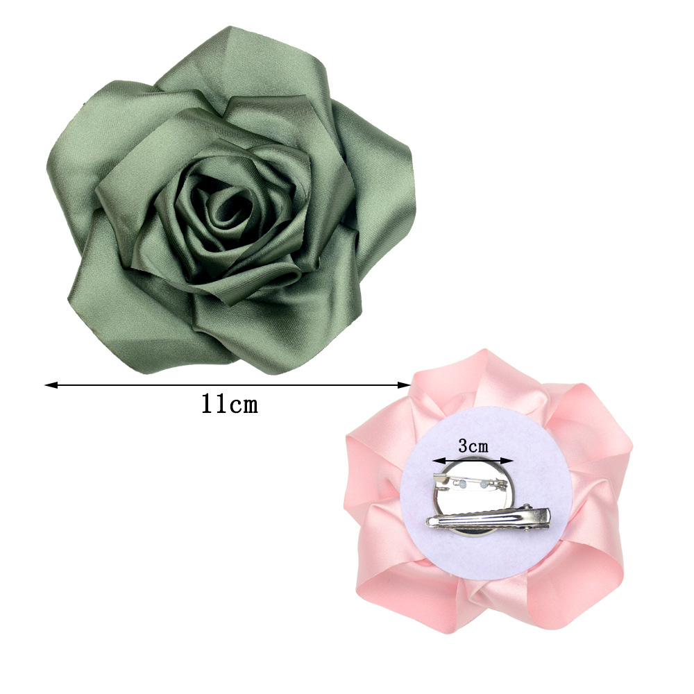 Flores de Rosa de Satén para DIY - Broches, Imperdibles, Horquillas y Adornos - Conjunto de Accesorios para Manualidades-ywys