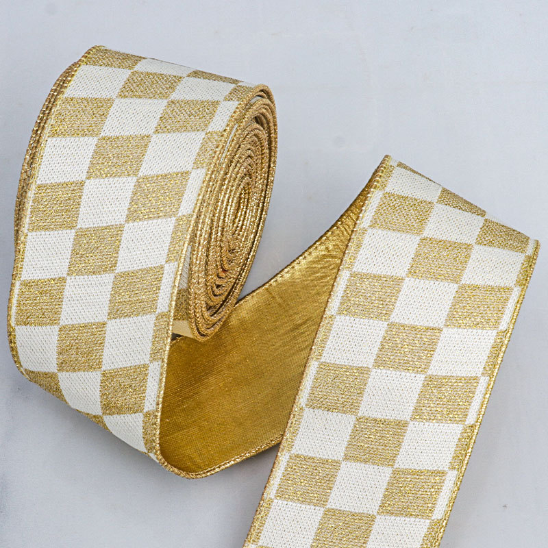 Cinta de Doble Color a Cuadros con Costura Overlock - Para Lazos, Flores y Regalos - Mayoristas