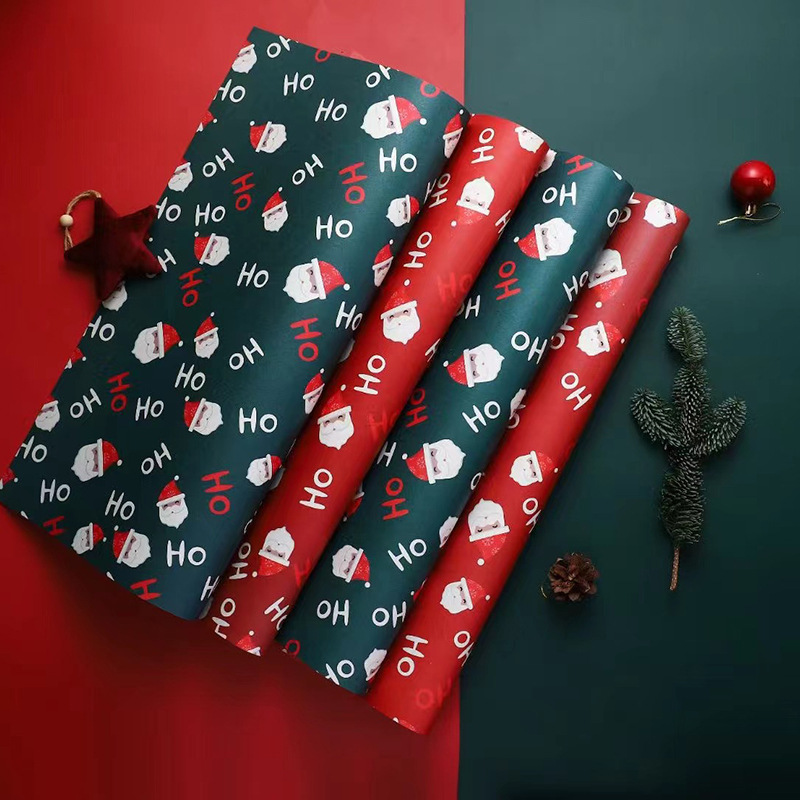 Papel de Regalo Navideño Impermeable con Diseño de Santa Claus - Para Manzanas y Ramos Florales | Venta al por Mayor