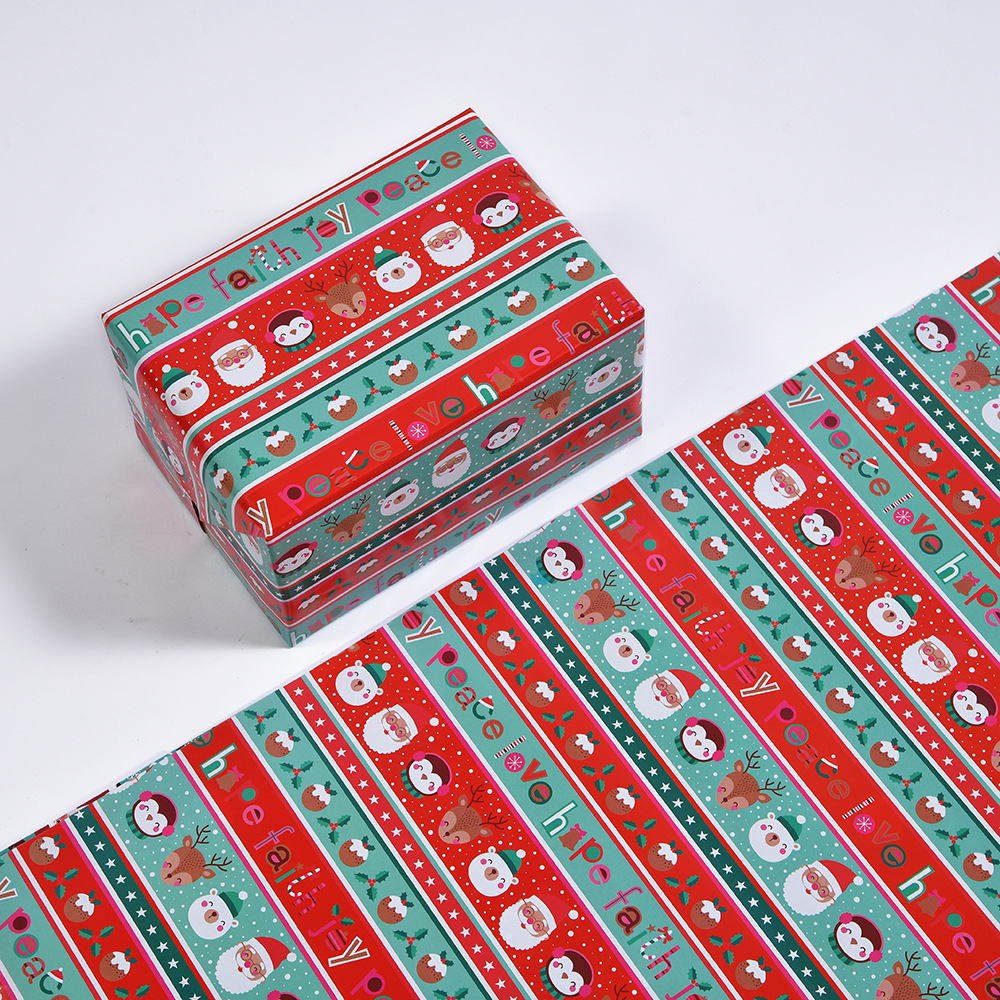 Papel de Regalo Kraft Navideño Vintage - Diseños de Árbol de Navidad, Muñeco de Nieve y Copos de Nieve | Venta al por Mayor-ywys