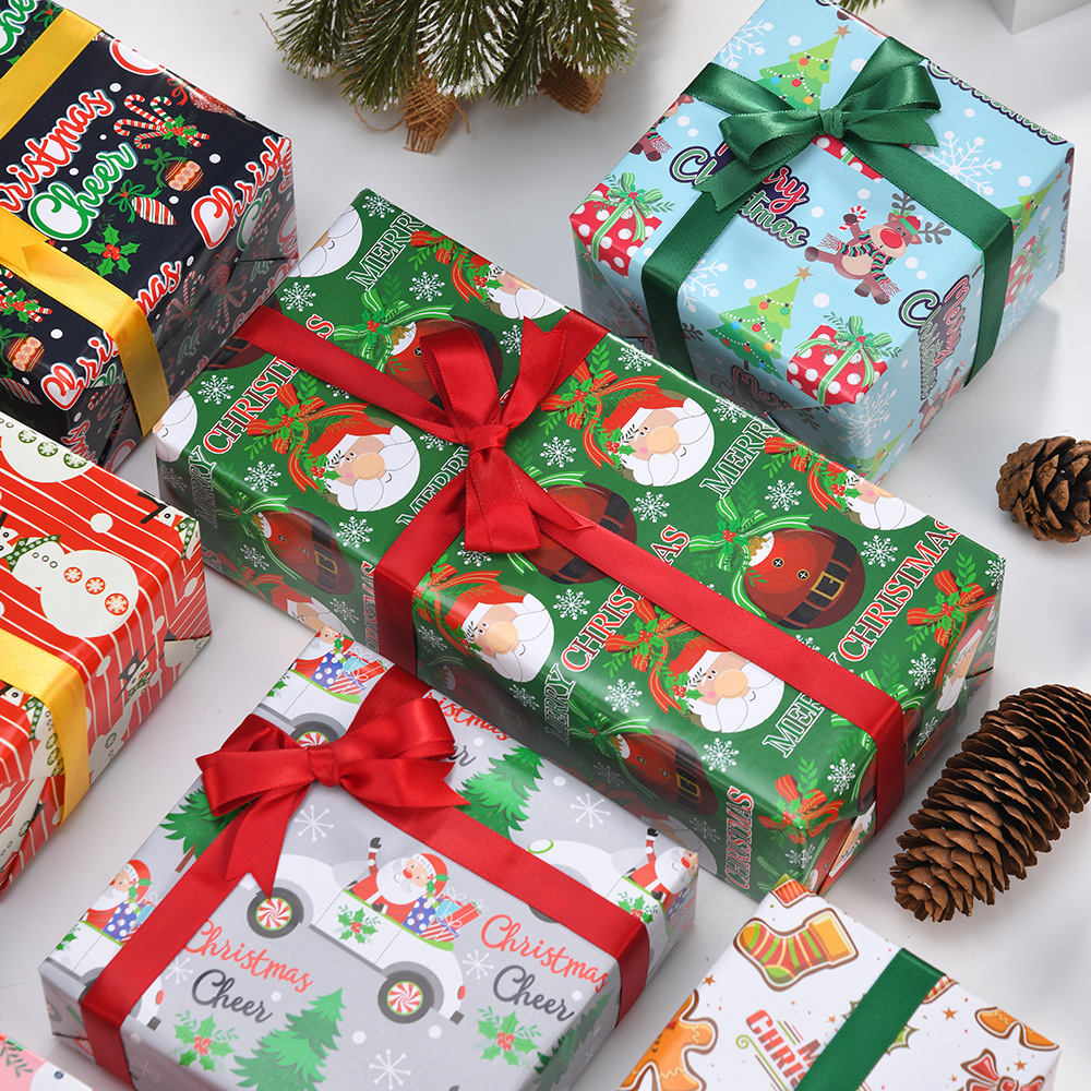 Papel de Regalo Navideño de Papel Couché con Estampados - Ideal para DIY y Regalos | Venta al por Mayor-ywys