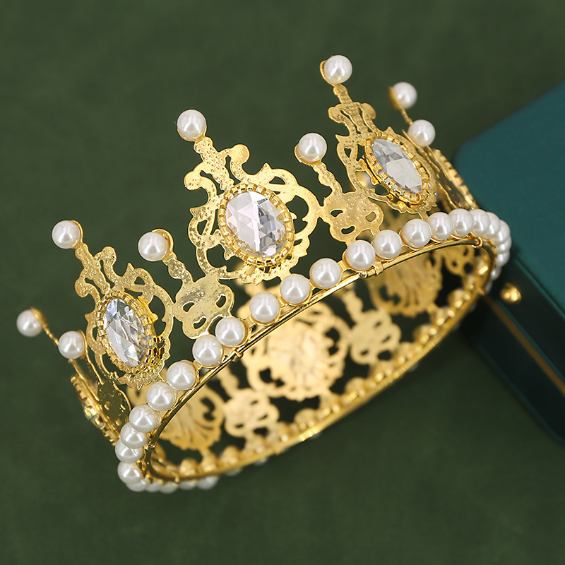 Pastel de cumpleaños de reina de cristal colorido, tiara, corona nupcial europea y americana（46#）