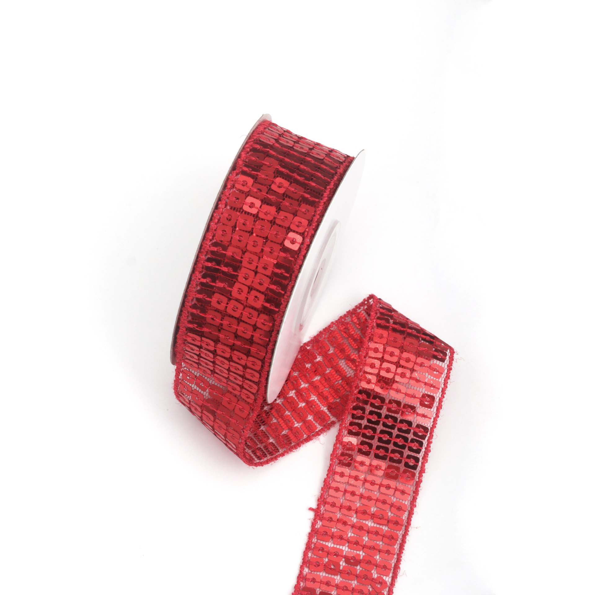 Encaje de Malla con 5 Hileras de Lentejuelas - Diseño Cuadrado de Código de Barras - Material Profesional para Confección y Decoración Textil - Proveedor Mayorista