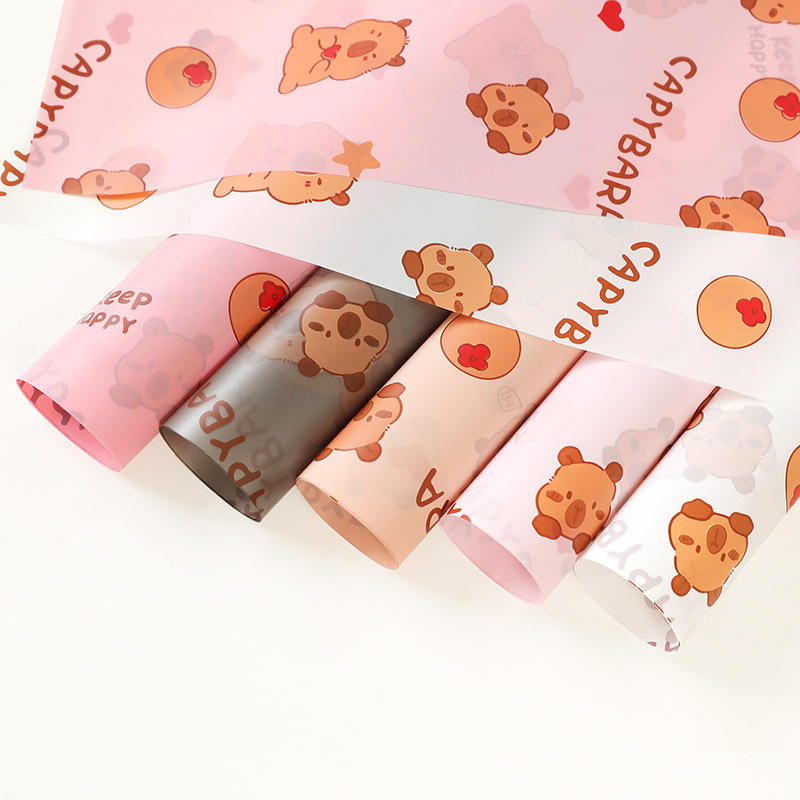 Papel Capibara OPP Impermeable | Flores Antiestrés | Mayoreo MX