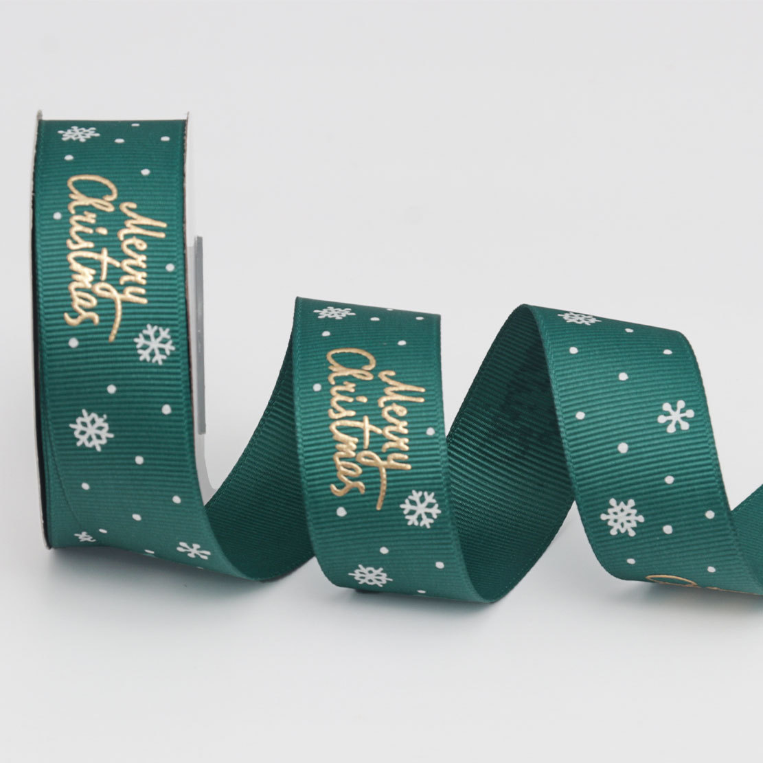 Cinta Navideña de 2.5cm para Regalos y Flores - Decoración Festiva con Diseño en Espiral - Proveedor Mayorista