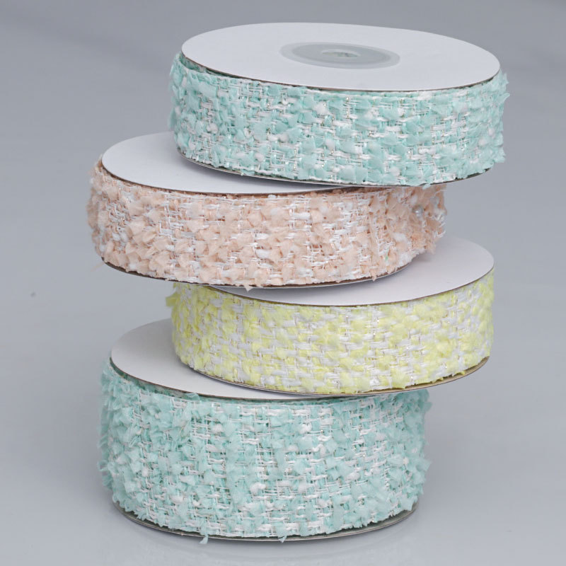 Cinta Tejida Coreana Estilo Jacquard con Bolas de Pelo - Para Lazos, Decoración de Pasteles y Manualidades - Mayoristas