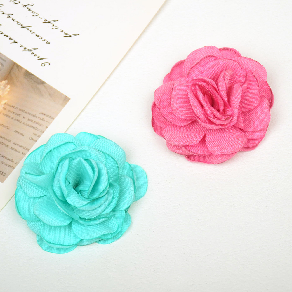 Flores de rosa y camelia de lino quemado (artesanales) - Para diademas DIY, adornos textiles y complementos de moda - Venta al por mayor -ywys