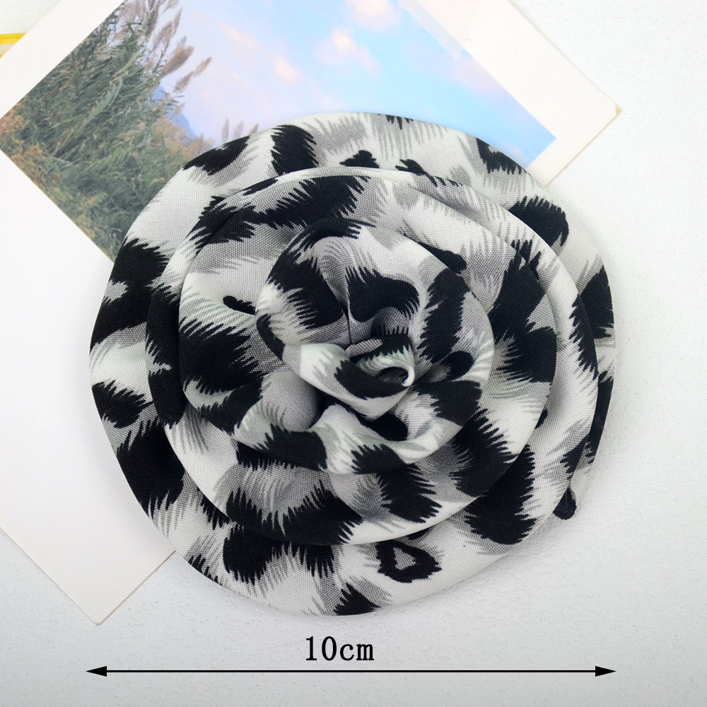 Rosas 3D retro de tela leopardo - Flores con forma de trompeta para accesorios, calzado y moda - Proveedor mayorista-ywys