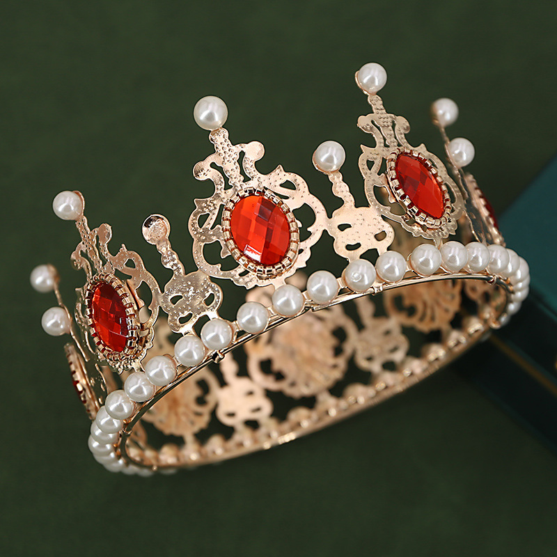 Pastel de cumpleaños de reina de cristal colorido, tiara, corona nupcial europea y americana（46#）