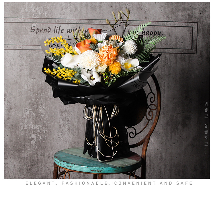 Papel de regalo de flores de papel de flores de papel de carta de amor inglés transparente（73#）