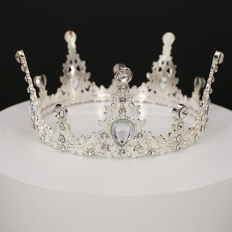 Decoraciones para pastel de cumpleaños con corona grande de lujo europea y americana（33#）