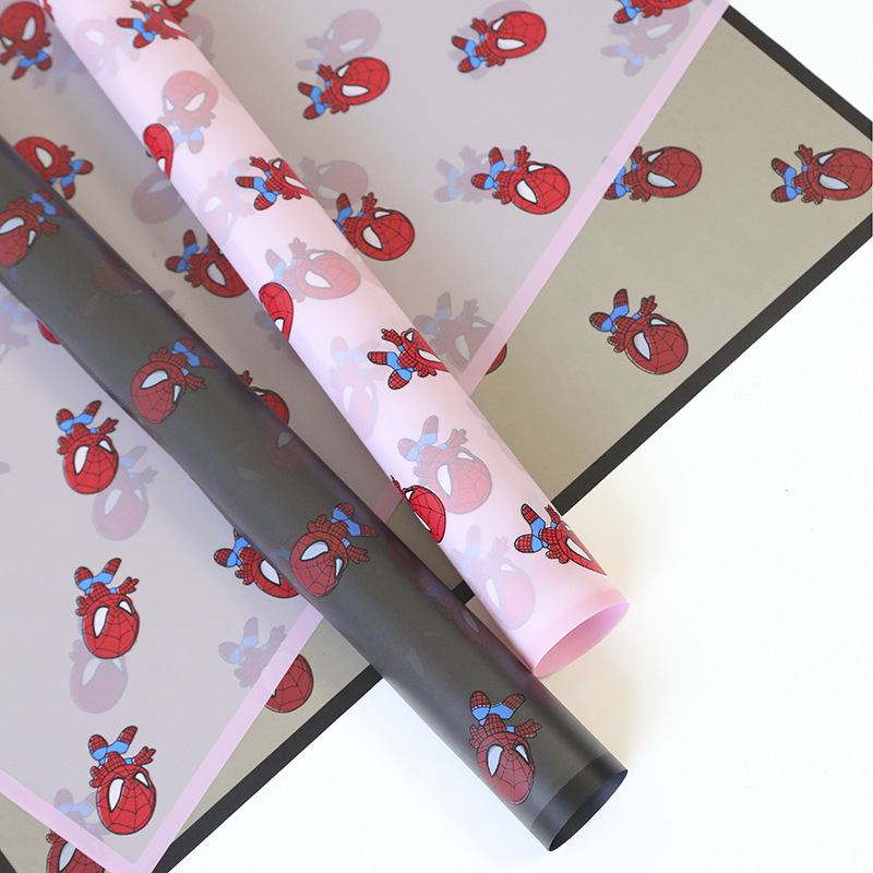 Papel Impermeable para Ramos DIY con Spider-Man - Material para Flores Fotogénico (Estilo Viral) | Mayoreo-ywys