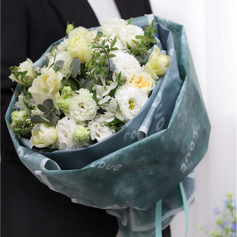 Flores de papel impermeables Aiwuhen Nosa y papel de regalo floral（74#）