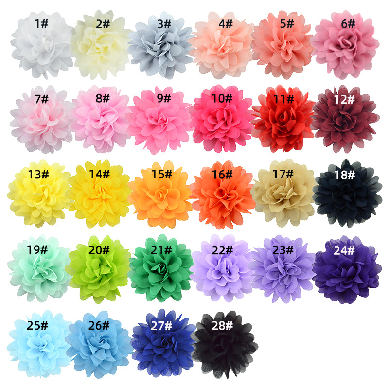 Flores de gasa 10CM cortadas con láser - Adornos para accesorios infantiles, calzado y moda - Proveedor mayorista-ywys