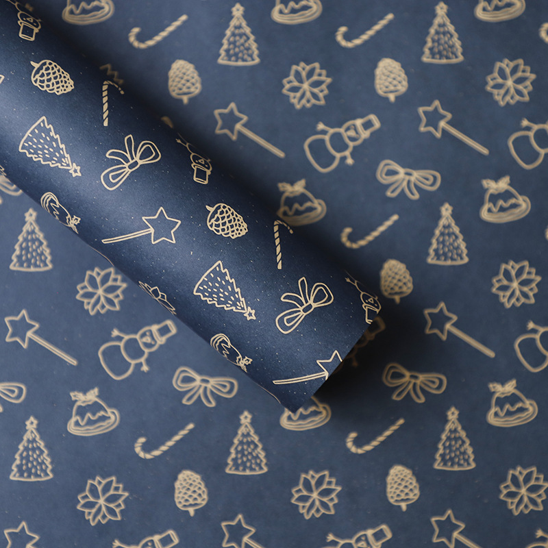 Papel de Regalo Navideño con Muñeco de Nieve - Para Ramos Florales y Manzanas de Nochebuena | Venta al Mayor-ywys