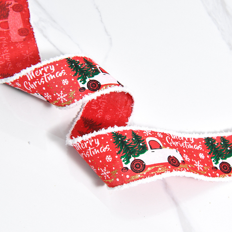 Cinta Navideña de Yute con Flecos para Decoración - Mayorista para Importadores - Lazos para Árbol de Navidad y Regalos