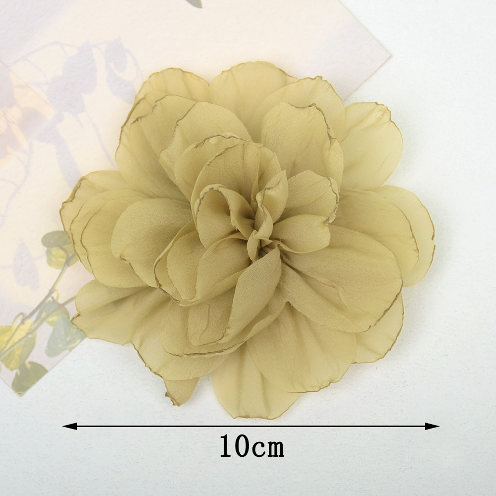 Rosas 3D de tul plisado con bordes quemados - Flores artesanales para diademas, pasadores y accesorios - Proveedor mayorista-ywys