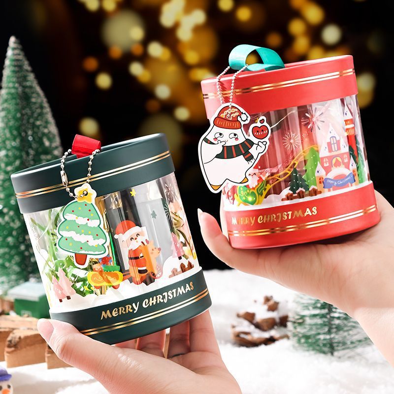 Caja Redonda Transparente para Manzanas de Nochebuena - Ideal para Dulces, Galletas y Regalos DIY