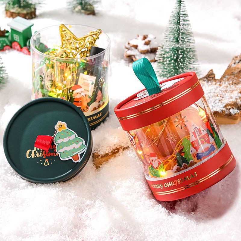 Caja Redonda Transparente para Manzanas de Nochebuena - Ideal para Dulces, Galletas y Regalos DIY