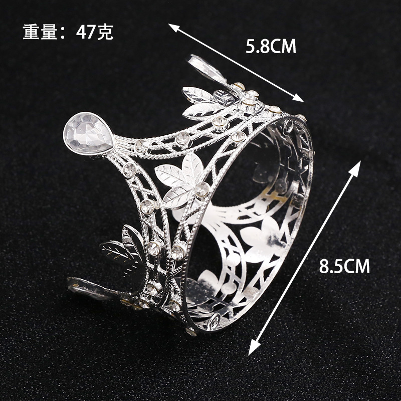 Decoración de corona de pastel de cumpleaños adornos tiara redonda para niños（18#）