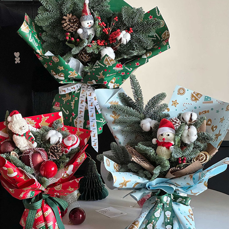 Papel de Regalo Navideño Premium - Para Manzanas de Nochebuena y Regalos | Venta al por Mayor