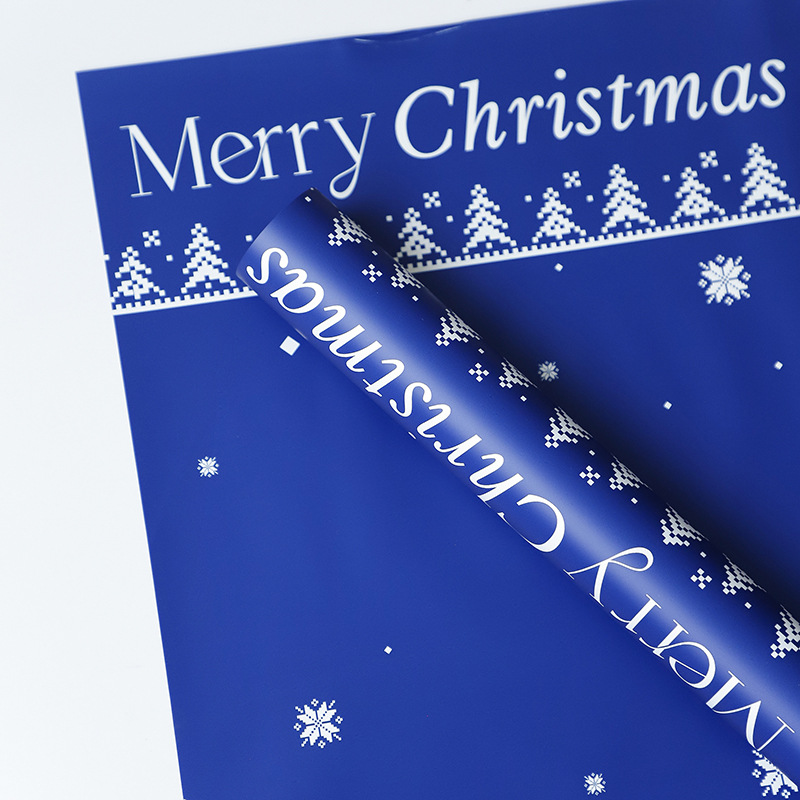 Colección 'Villancico' de Papel de Regalo Navideño - Con Diseños de Árboles Navideños para Manzanas y Regalos-ywys