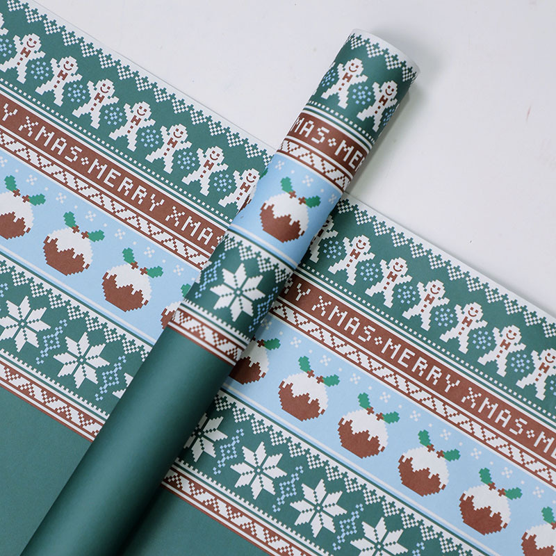 Papel de Regalo Navideño con Diseño de Suéter - Para Ramos Florales y Manzanas de Nochebuena