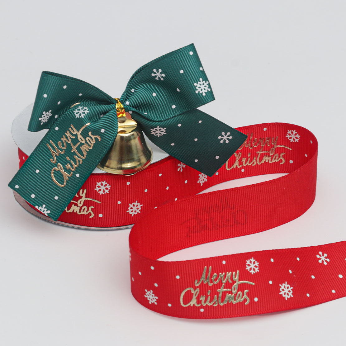 Cinta Navideña de 2.5cm para Regalos y Flores - Decoración Festiva con Diseño en Espiral - Proveedor Mayorista