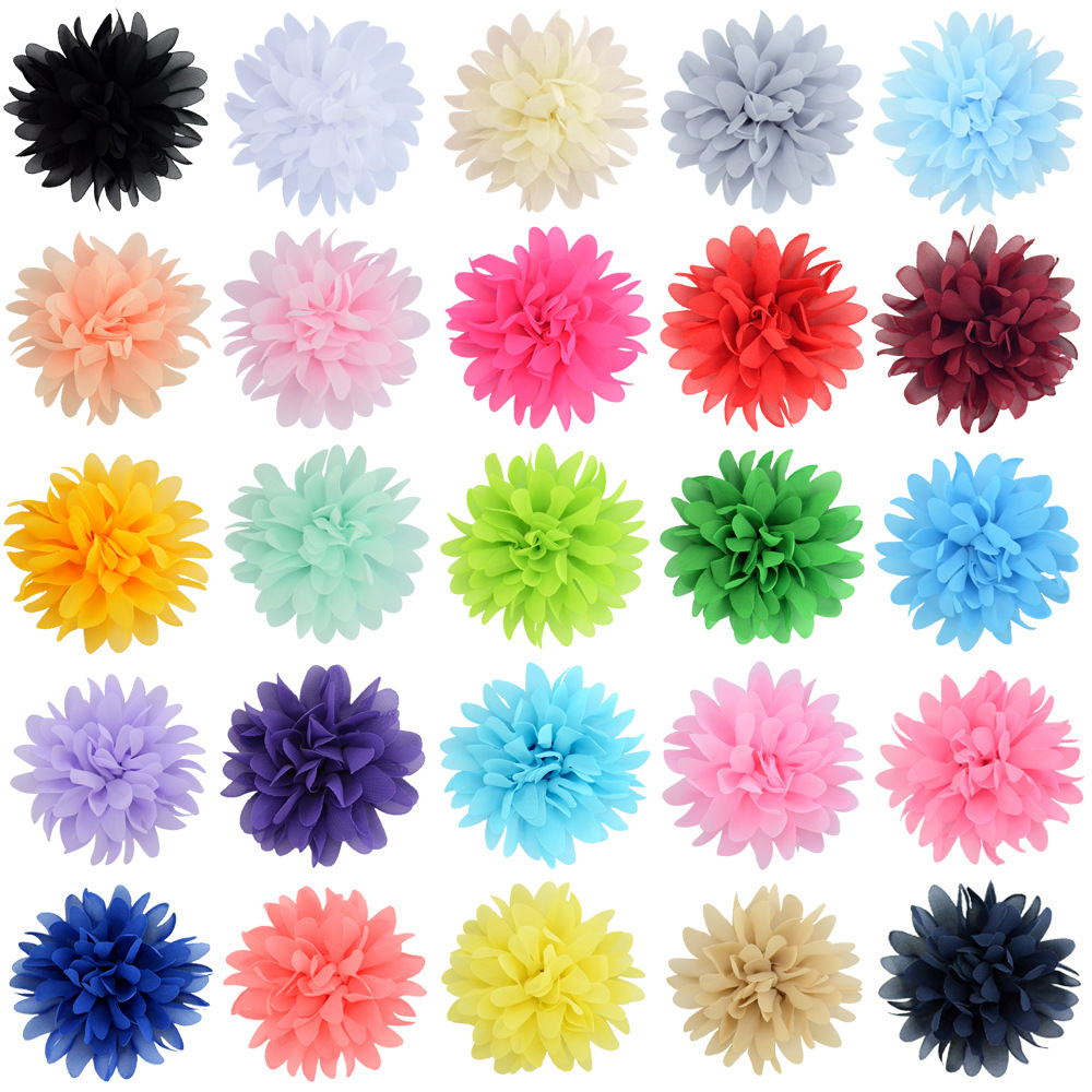 Flores de gasa 10CM - Adornos para calzado, diademas infantiles y moda - Proveedor mayorista de exportación-ywys