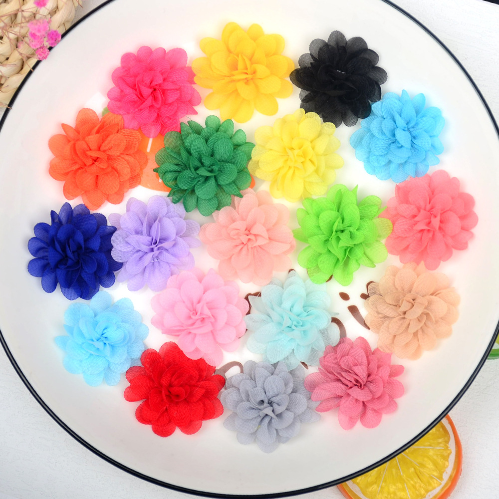 Flores mini de gasa 3.5CM - Adornos textiles para accesorios, calzado y moda - Proveedor mayorista